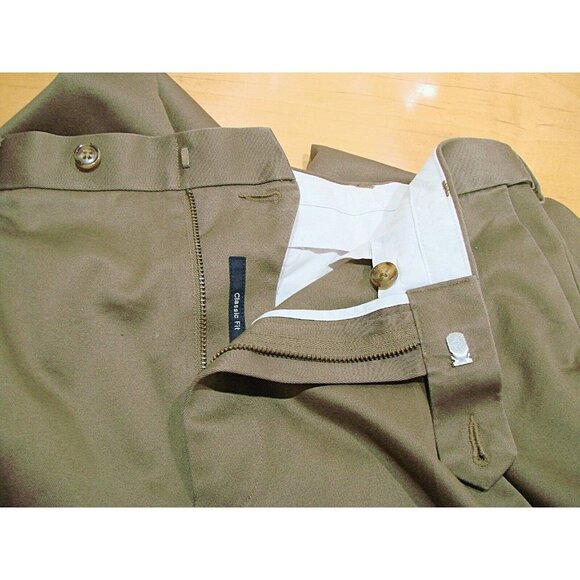 Round Tree & Yorke Mens Brown Classic Fit Comfort Expander Waist Pants Sz 36x30 - Picture 9 of 11